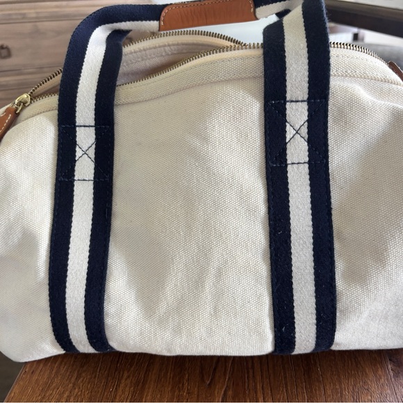 Polo by Ralph Lauren Cream and Blue Canvas Tote Bag - Picture 2 of 4